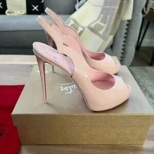 Christian Louboutin Hot Chick Patent Leather Slingback Pumps, Size 38